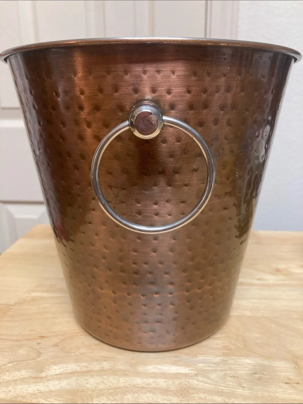 Kitchen & Table by H-E-B Ice Bucket Hammered Metal Copper Silver